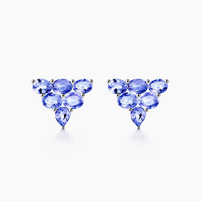 tanzanite 42ct earrings 18k white gold