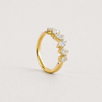 teide fancy cut diamond ring in 18k gold side view