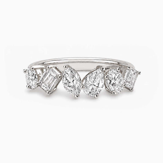 teide fancy cut diamond ring in 18k white gold