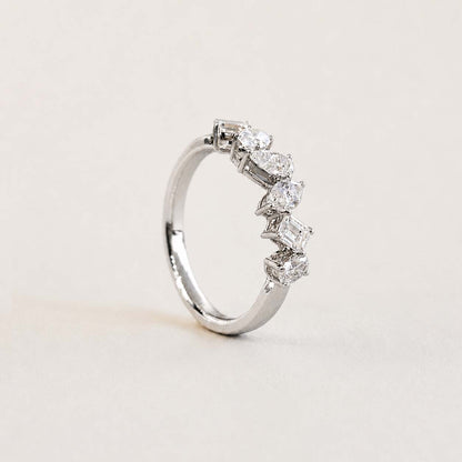 teide fancy cut diamond ring in 18k white gold side view