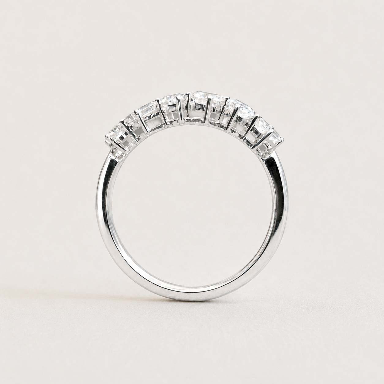 teide fancy cut diamond ring in 18k white gold front view