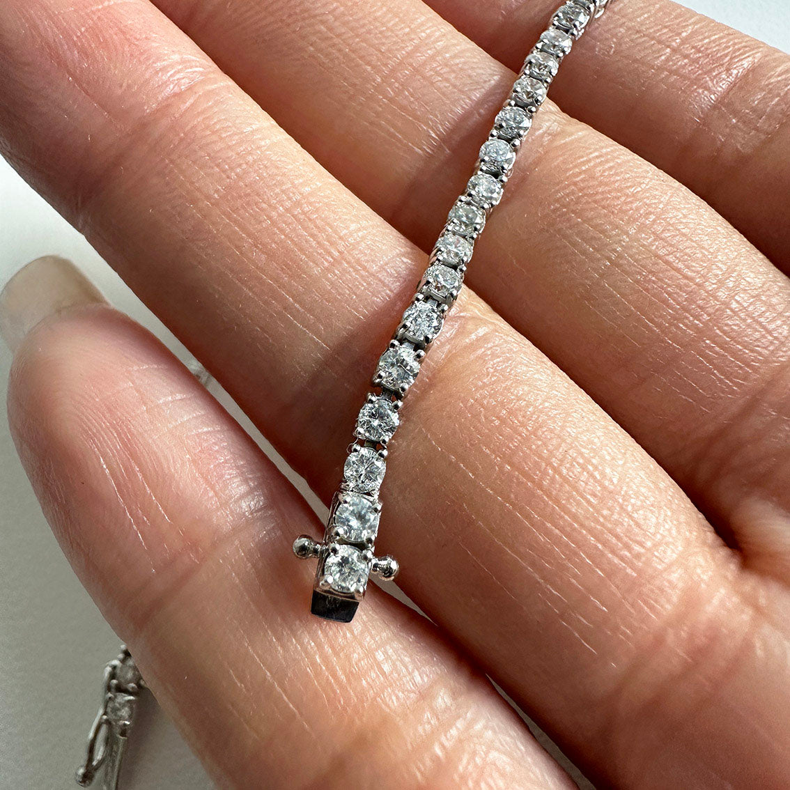 diamond 3ct tennis bracelet 18k white gold