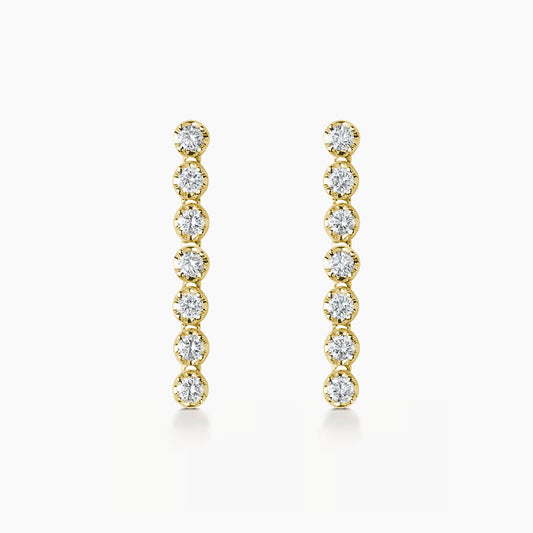 tennis earrings 18k gold diamonds 0.5ct