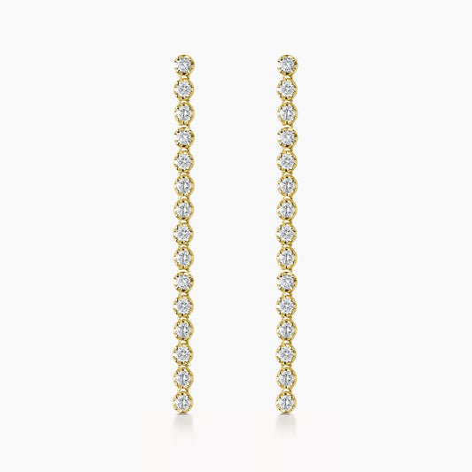 tennis earrings 18k gold diamonds 1.0ct