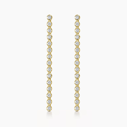 1.0ct disco diamond tennis earrings in 18k gold