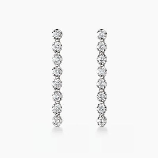 tennis earrings 18k white gold diamonds 0.5ct