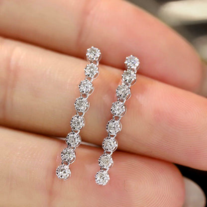 Disco 0.5ct Diamond Tennis Earrings in 18K White Gold