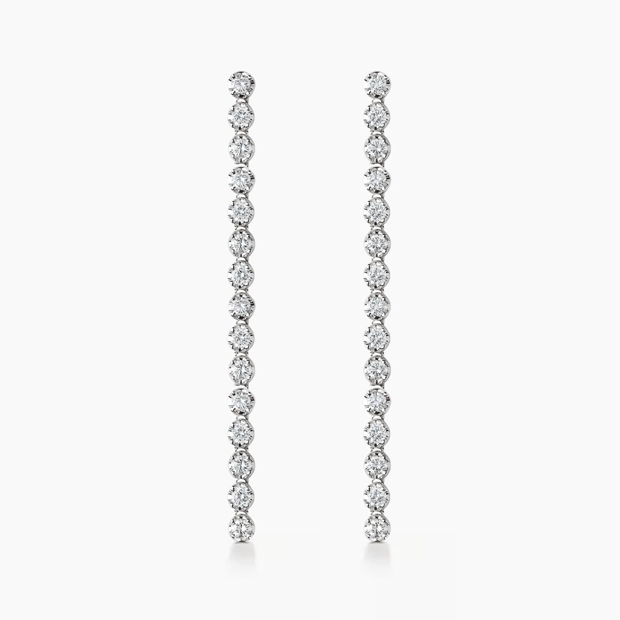 Disco 1.0ct Diamond Tennis Earrings in 18K White Gold