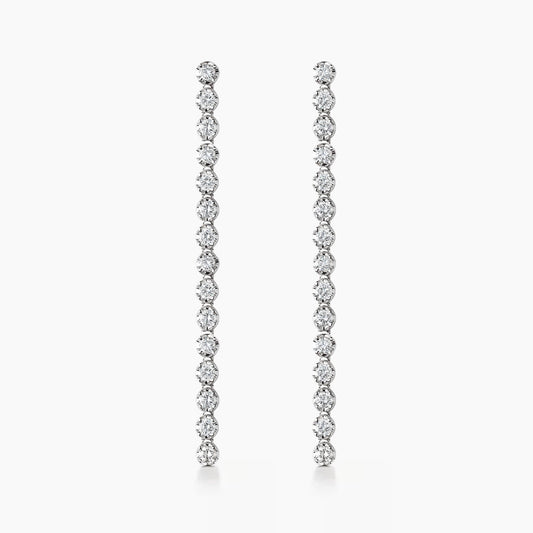 Disco 1.0ct Diamond Tennis Earrings in 18K White Gold