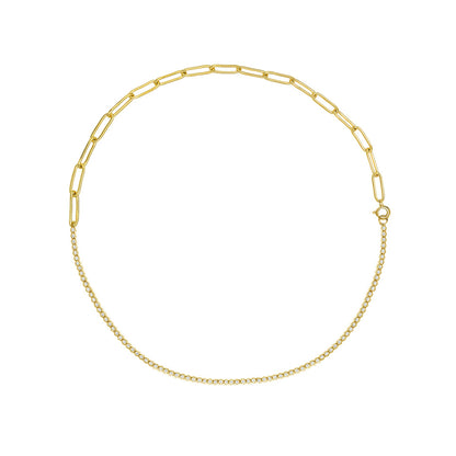 1.0ct half diamond tennis necklace 18k gold