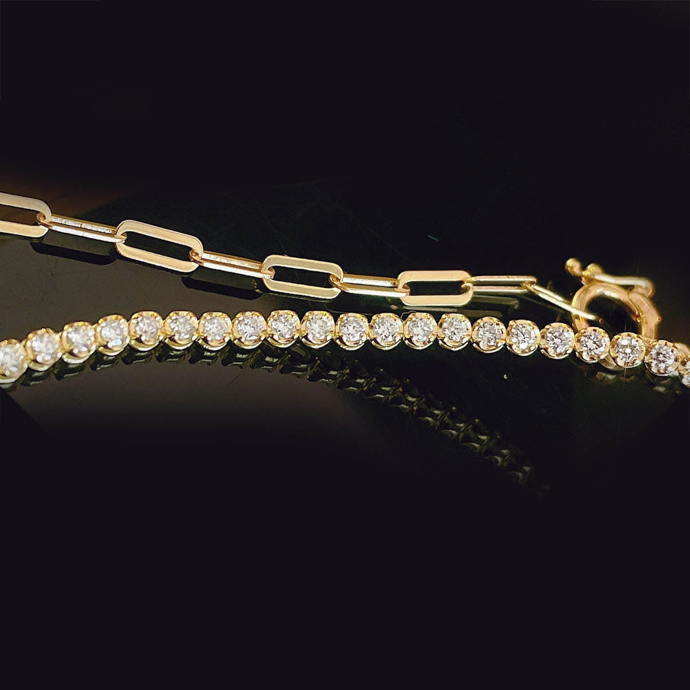 Disco 1.0ct Diamond Tennis Necklace in 18K Gold