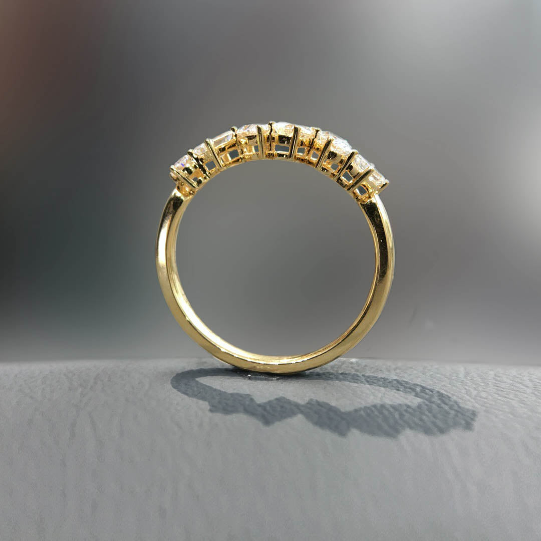 tiede fancy cut diamond ring in 18k gold side view