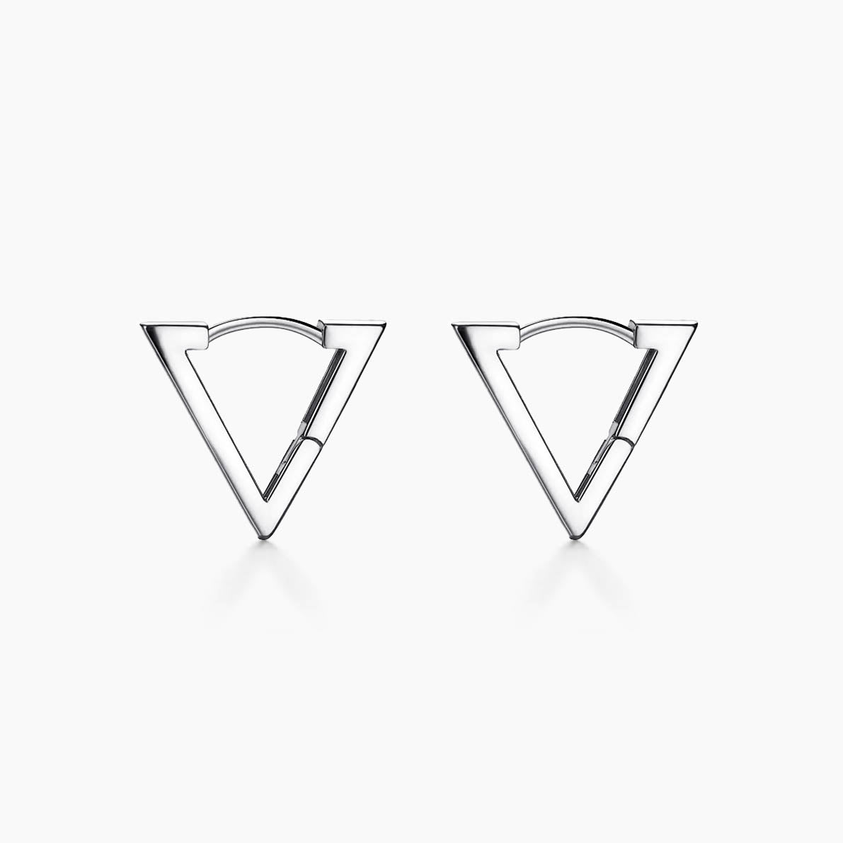 triangle earrings 18k white gold plated sterling silver