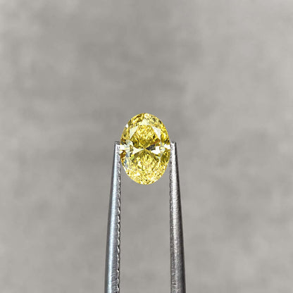 0.50ct Oval Cut Yellow Diamond Necklace in 18K Gold