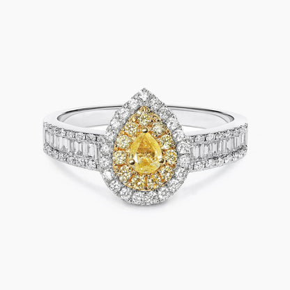 yellow diamond 05ct ring 18k white gold