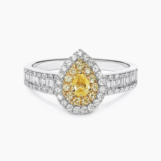 yellow diamond 05ct ring 18k white gold
