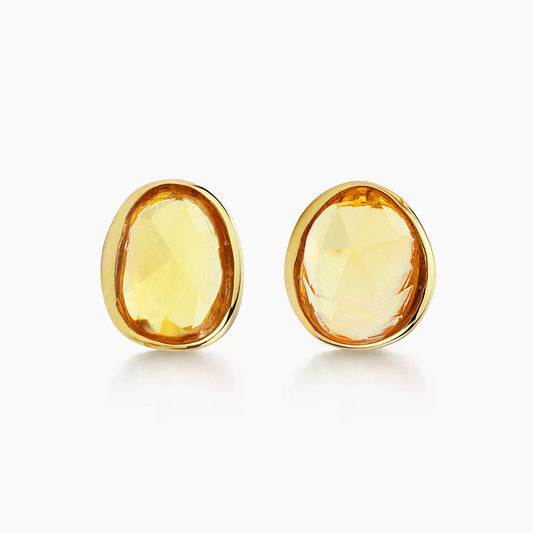 yellow sapphire earrings 18k gold