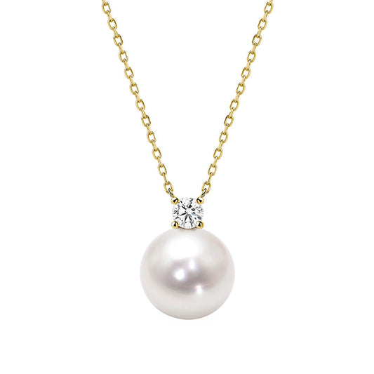 akoya cultured pearl diamond necklace 18k gold