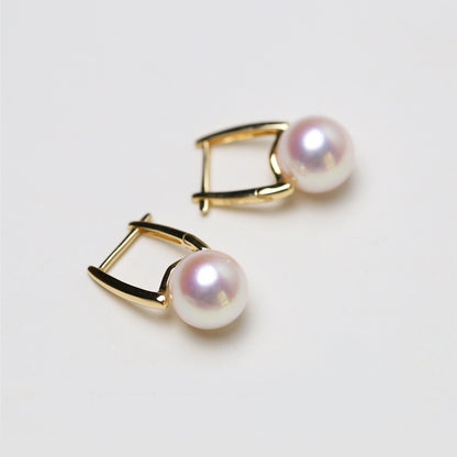 akoya pearl hoop earrings 18k gold