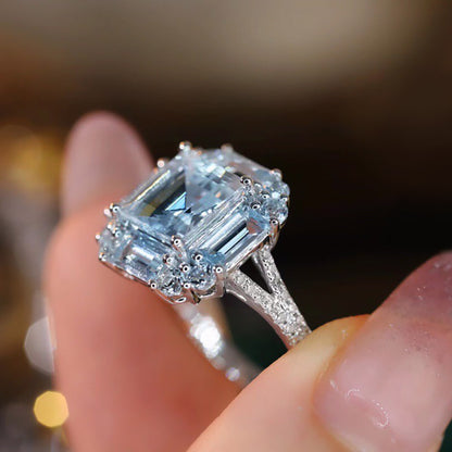 aquamarine diamond ring 18k white gold