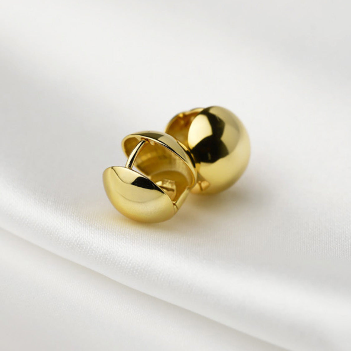 ball earrings 18k gold plated sterling silver