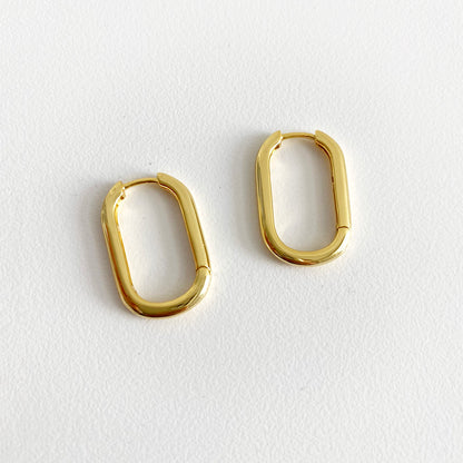 big oval earrings 18k gold plated sterling silver