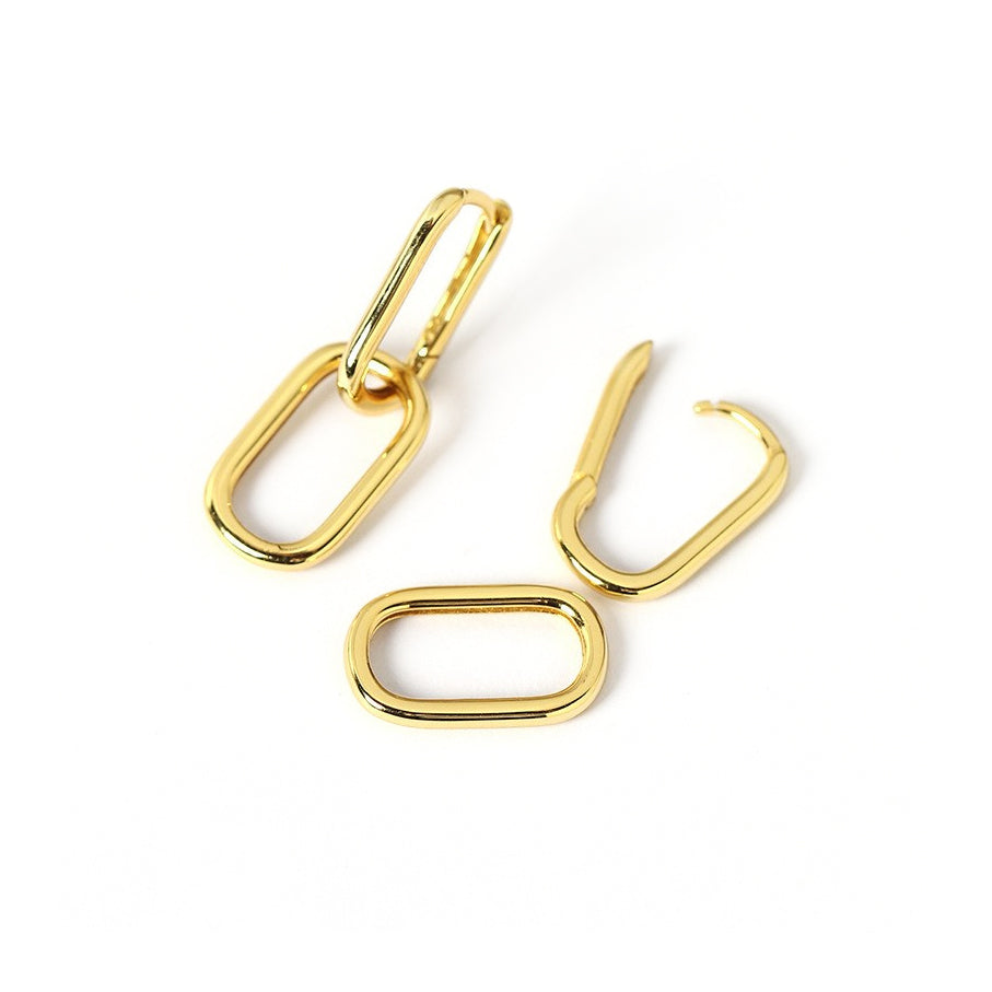 double oval earrings 18k gold plated sterling silver