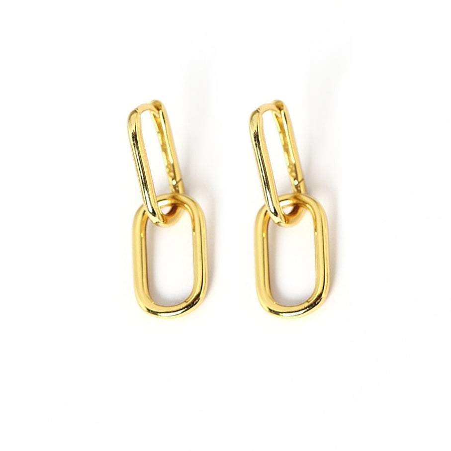 double oval earrings 18k gold plated sterling silver