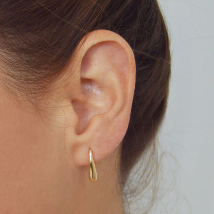 drop earrings 18k gold plated sterling silver on ear