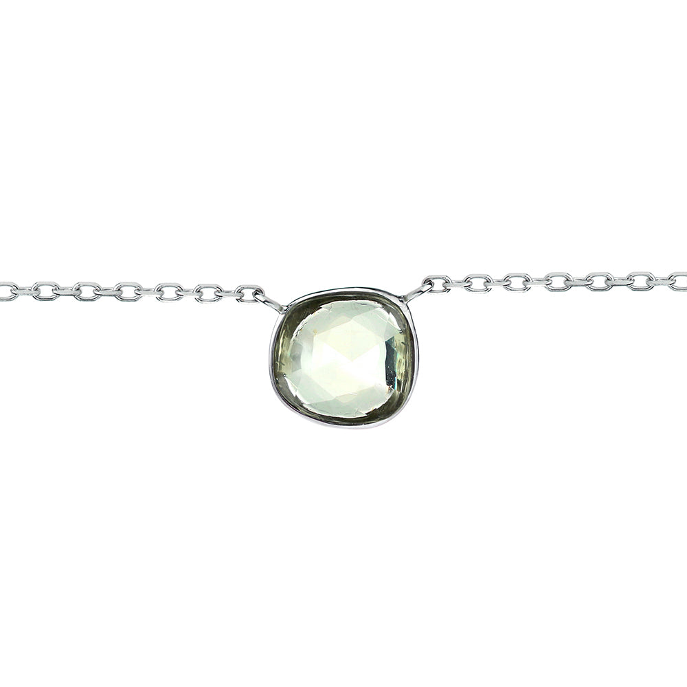 green sapphire necklace 18k white gold