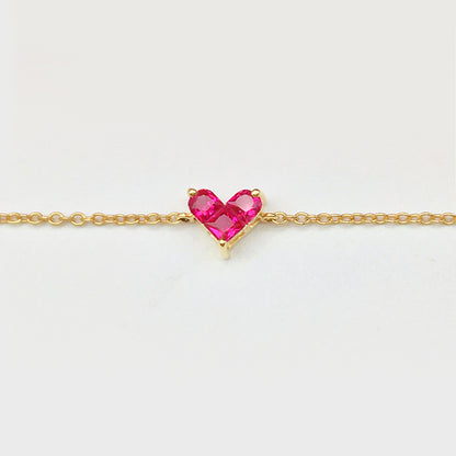 0.27ct ruby by heart bracelet 18k gold