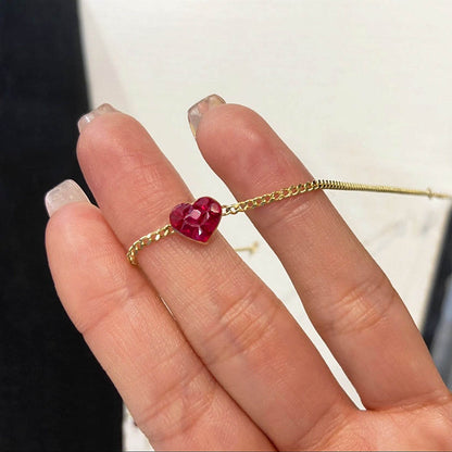 1ct ruby by heart bracelet 18k gold