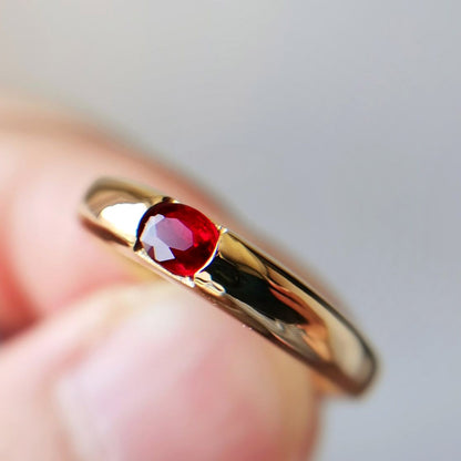 oval ruby ring 18k gold