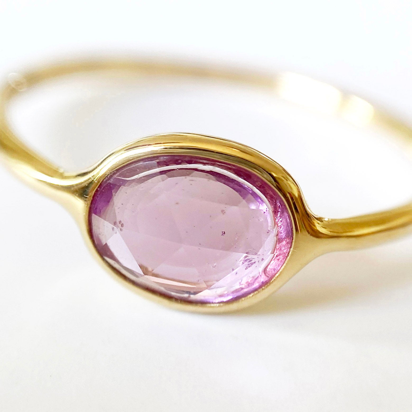 pink 079ct sapphire ring 18k gold