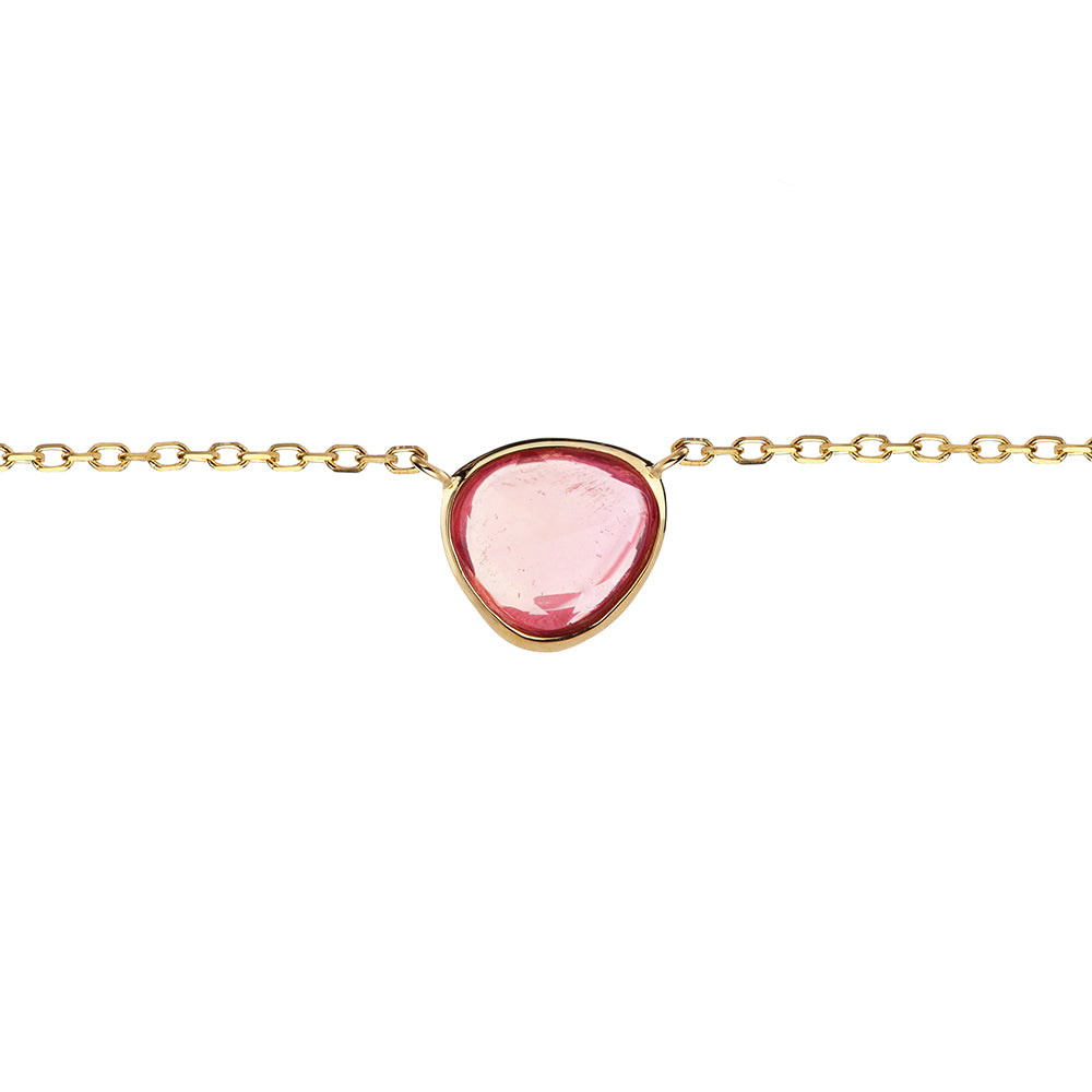 pink sapphire necklace 18k gold