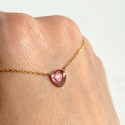 pink sapphire necklace 18k gold