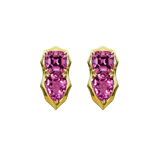pink spinel earrings 18k gold