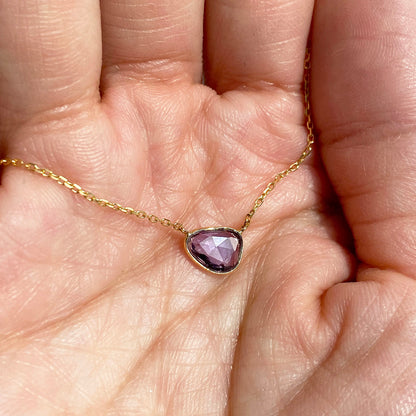 purple sapphire necklace 18k gold