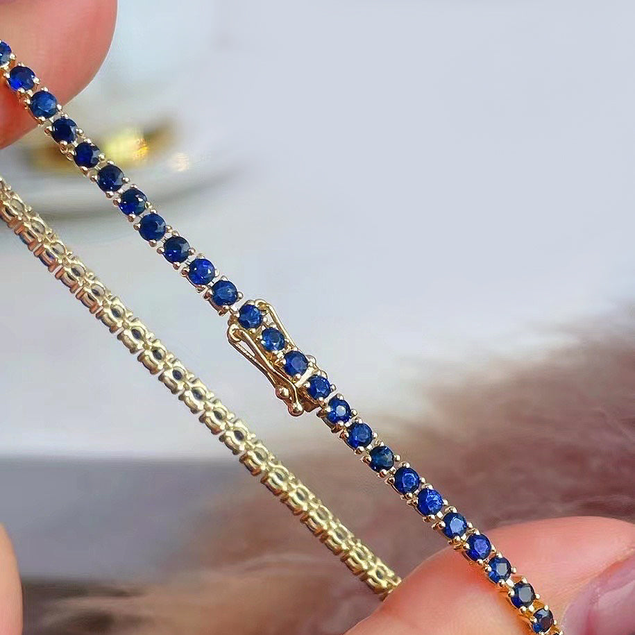 blue sapphire bracelet 18k gold