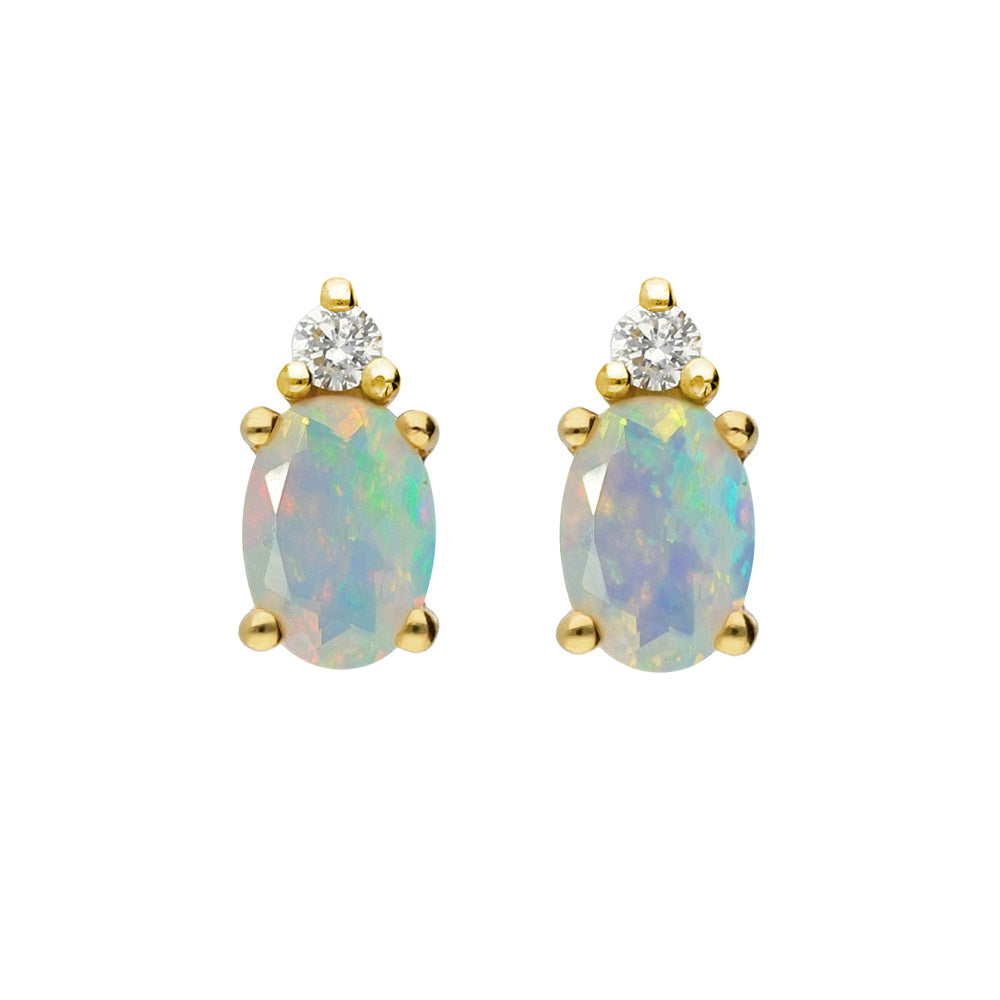 opal diamond earrings 18k gold