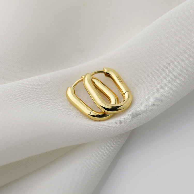 small oval earrings 18k gold plated sterling silver