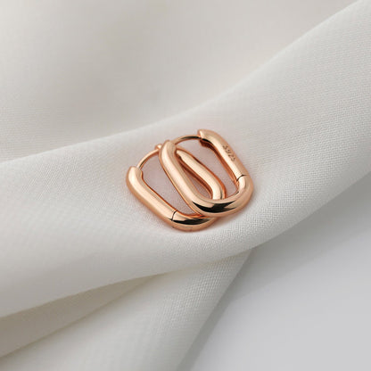 small oval earrings 18k rose gold plated sterling silver