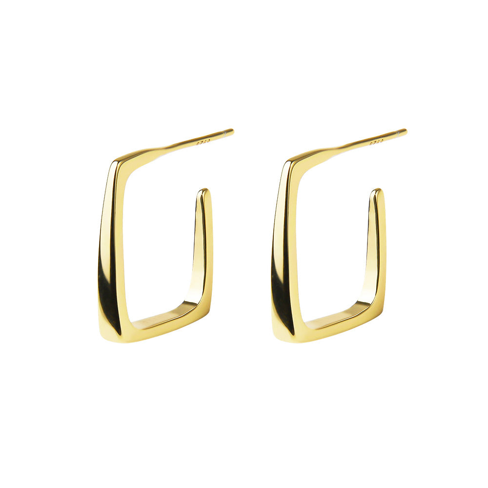 square earrings 18k gold plated sterling silver