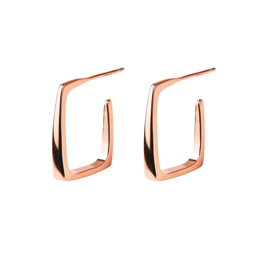 square earrings 18k rose gold plated sterling silver