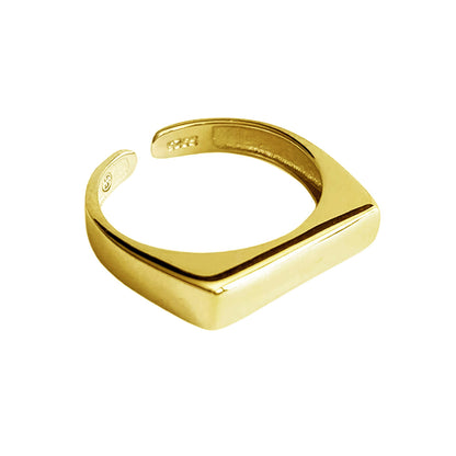 square ring 18k gold plated sterling silver