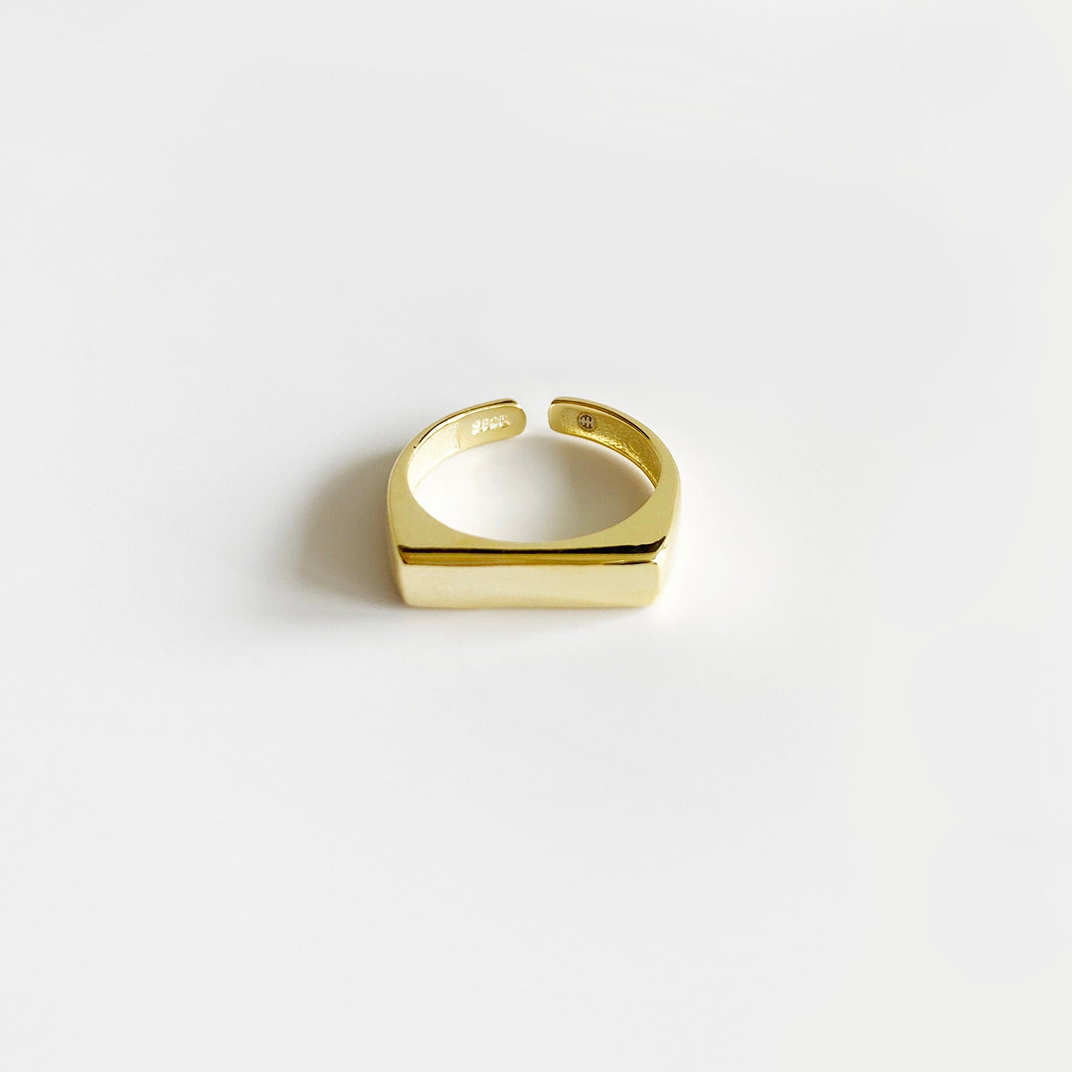 square ring 18k gold plated sterling silver