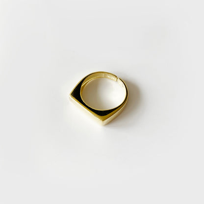 square ring 18k gold plated sterling silver