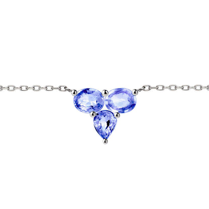 tanzanite 1ct necklace 18k white gold