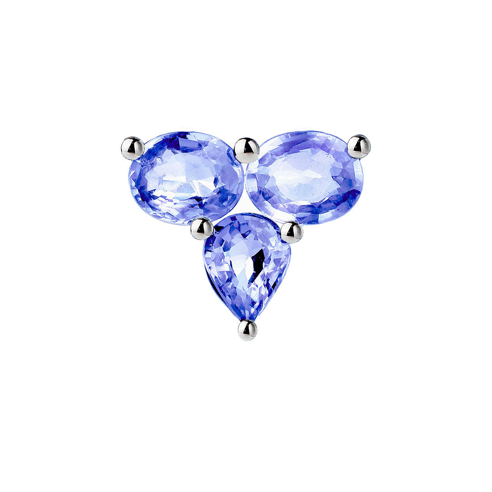 tanzanite 2ct earrings 18k white gold