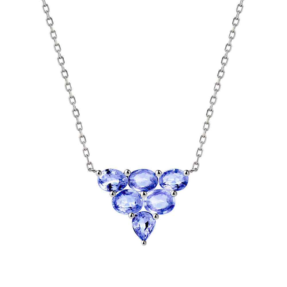 tanzanite 2ct necklace 18k white gold